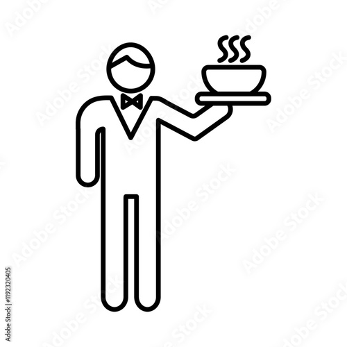 restaurant Waiter icon Thin line art isolated