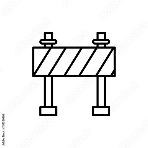 Roadblock icon Thin line art isolated