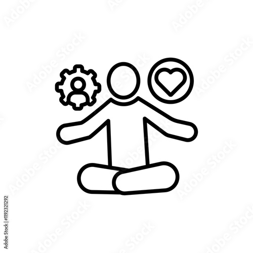 stress management icon Thin line art isolated