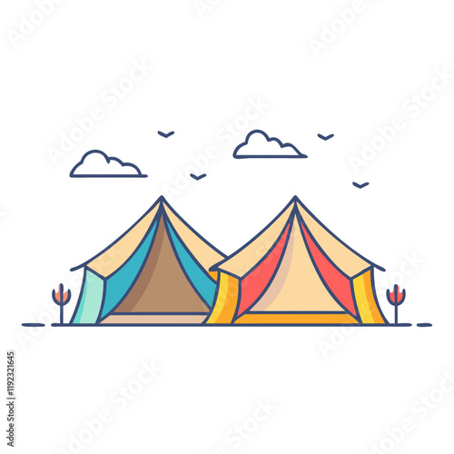 mina tents vector icon, mina tents vector illustration - simple illustration of mina tents, perfect for mina tents logos and icons