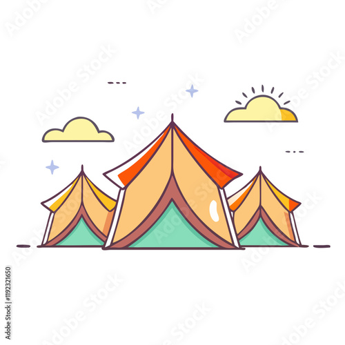 mina tents vector icon, mina tents vector illustration - simple illustration of mina tents, perfect for mina tents logos and icons