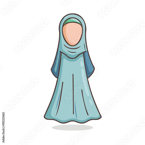 modest prayer dress for women icon, modest prayer dress for women vector