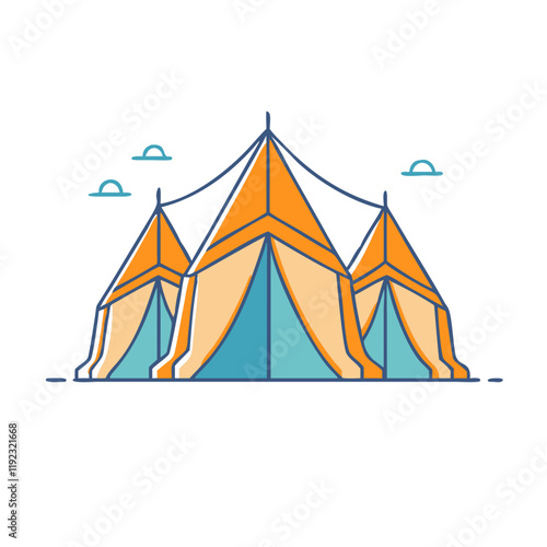 mina tents vector icon, mina tents vector illustration - simple illustration of mina tents, perfect for mina tents logos and icons