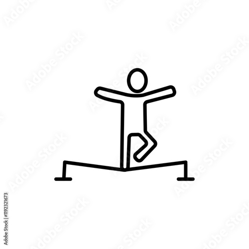 Tightrope walker icon Thin line art isolated