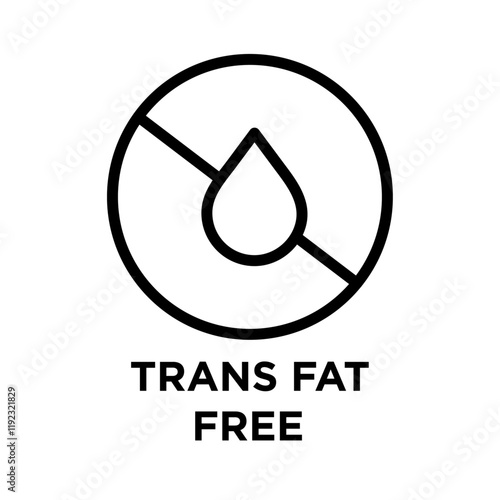 Trans fat free icon Thin line art isolated