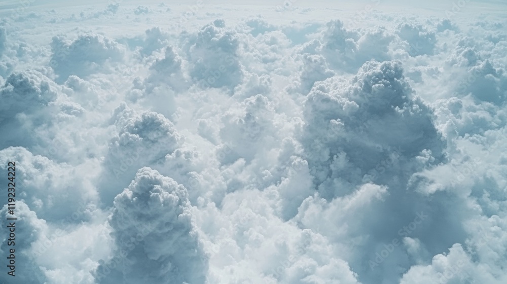 Layered White Clouds Over Soft Blue Sky in Serene Atmosphere Layered White Clouds Over Soft Blue Sky in Serene Atmosphere
