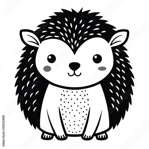  cute hedgehog vector black silhouette 