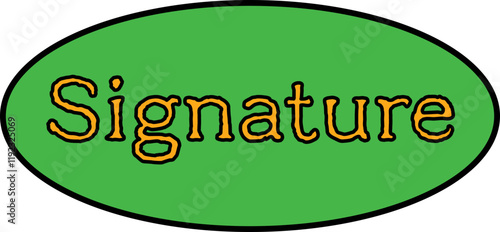 signature sticker Vector illustration