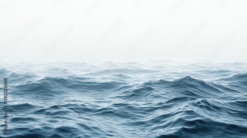 Calm Ocean Waves Under Soft White Horizon on Bright Daylight Scene Calm Ocean Waves Under Soft White Horizon on Bright Daylight Scene