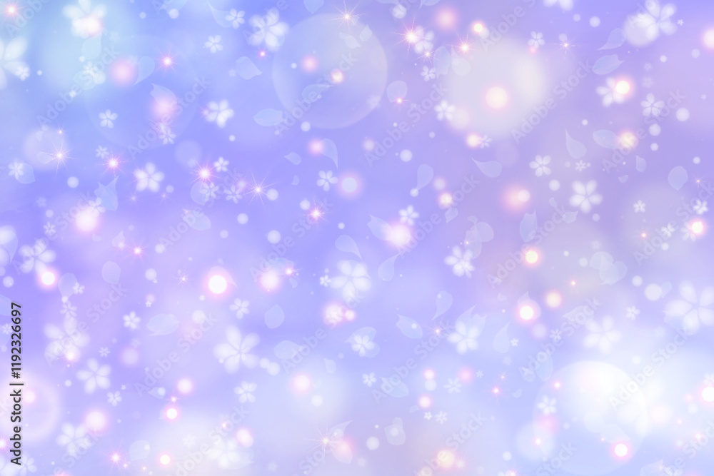 やわらかい花がきらきら光る抽象的で幻想的なグラデーション背景壁紙イラストテクスチャ【紫、ピンク】 やわらかい花がきらきら光る抽象的で幻想的なグラデーション背景壁紙イラストテクスチャ【紫、ピンク】