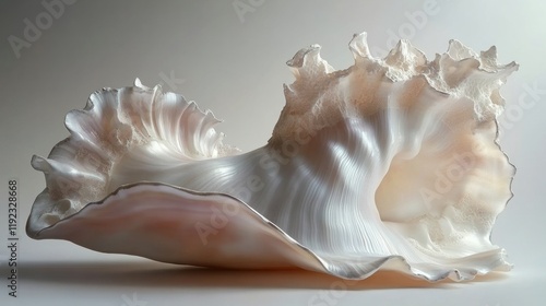 Elegant and Textured Sea Shell Displayed on Soft Background