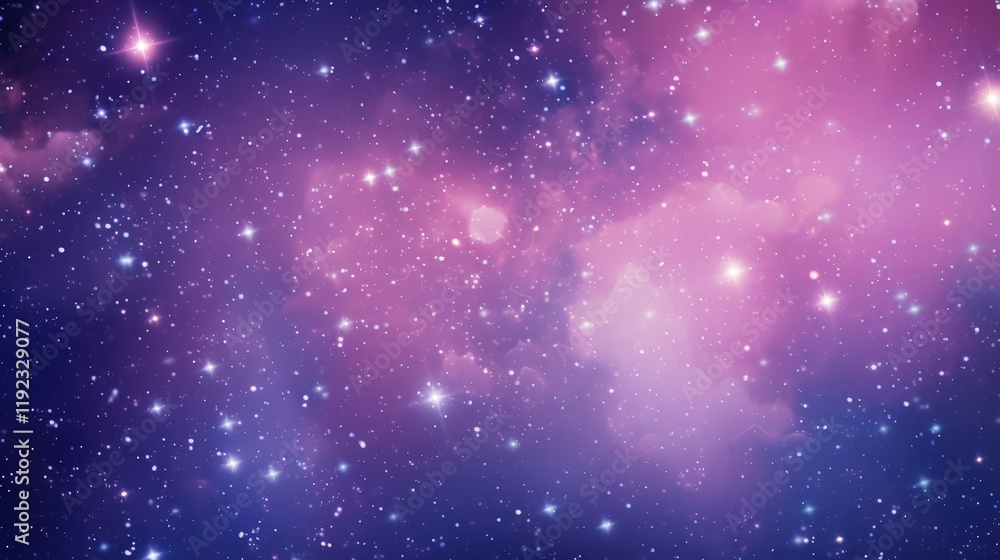 Fototapeta premium Ethereal Cosmic Background in Shades of Blue, Purple, and Pink with Pastel Hues and Twinkling Stars for Dreamy Visuals