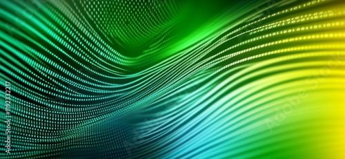 Digital Technology Background with Binary Code and Blurred Abstract Waves, Data Transfer Concept in Virtual Reality Digital World