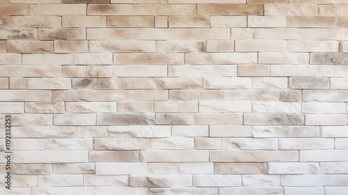 White Cream Textured Brick Wall Background for Interior Design, Architecture, and Modern Aesthetic Photography