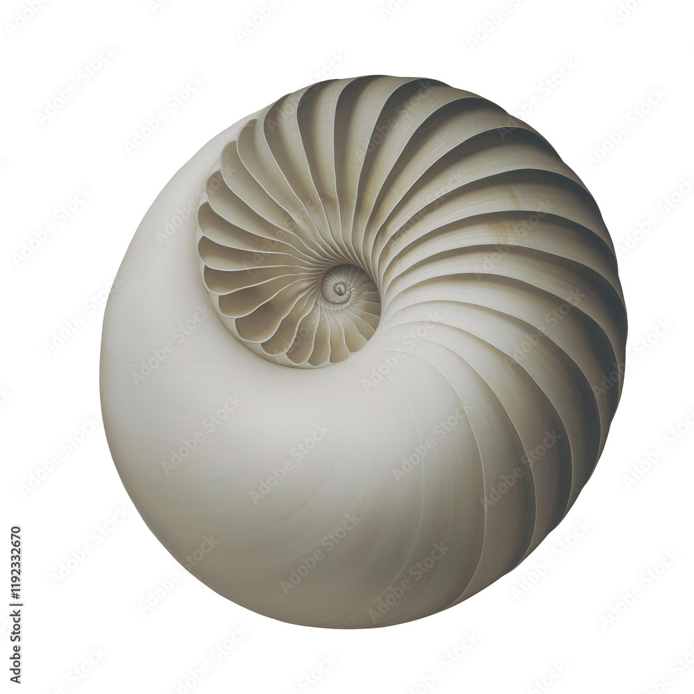 Obraz premium Elegant nautilus shell transparent background nature study artistic display minimalist design