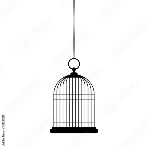 Bird cage isolated on white background