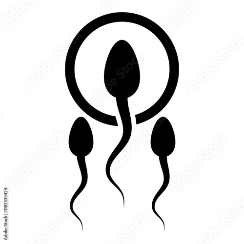 Male sperm fertilize female egg icon