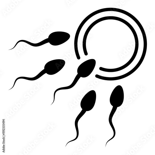Male sperm fertilize female egg icon