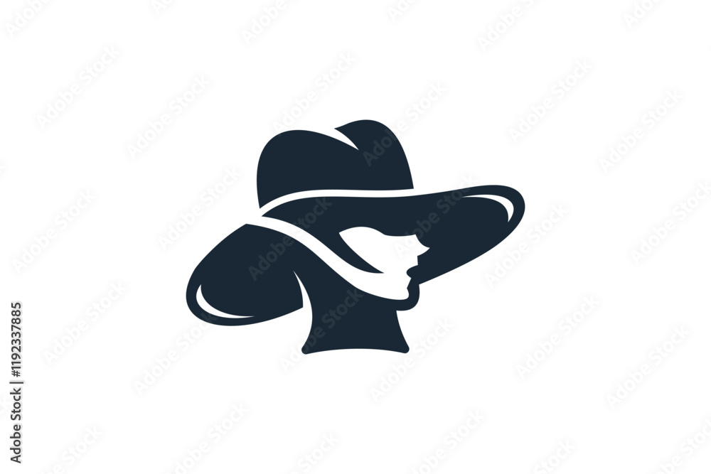Cowboy head Silhouette Logo Design Vector Cowboy head Silhouette Logo Design Vector