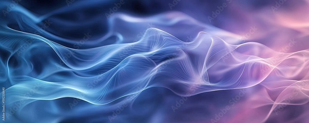 Obraz premium Blurred abstract background concept. Abstract flowing smoke in blue and pink tones, creating a serene and dreamy atmosphere.