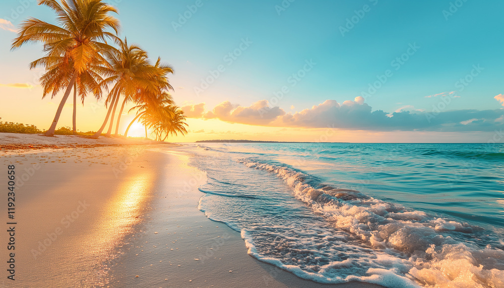 Palm tree on the beach summer landscape Palm tree on the beach summer landscape