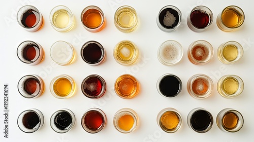A Colorful Variety of Beers in Tasting Glasses