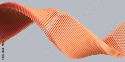 Fototapeta Naklejka Na Ścianę i Meble -  Minimal geometric background with orange wavy shape. 3d rendering illustration.