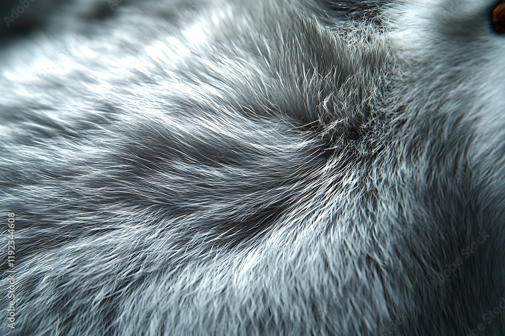 Obraz premium Close-up view of soft gray animal fur texture