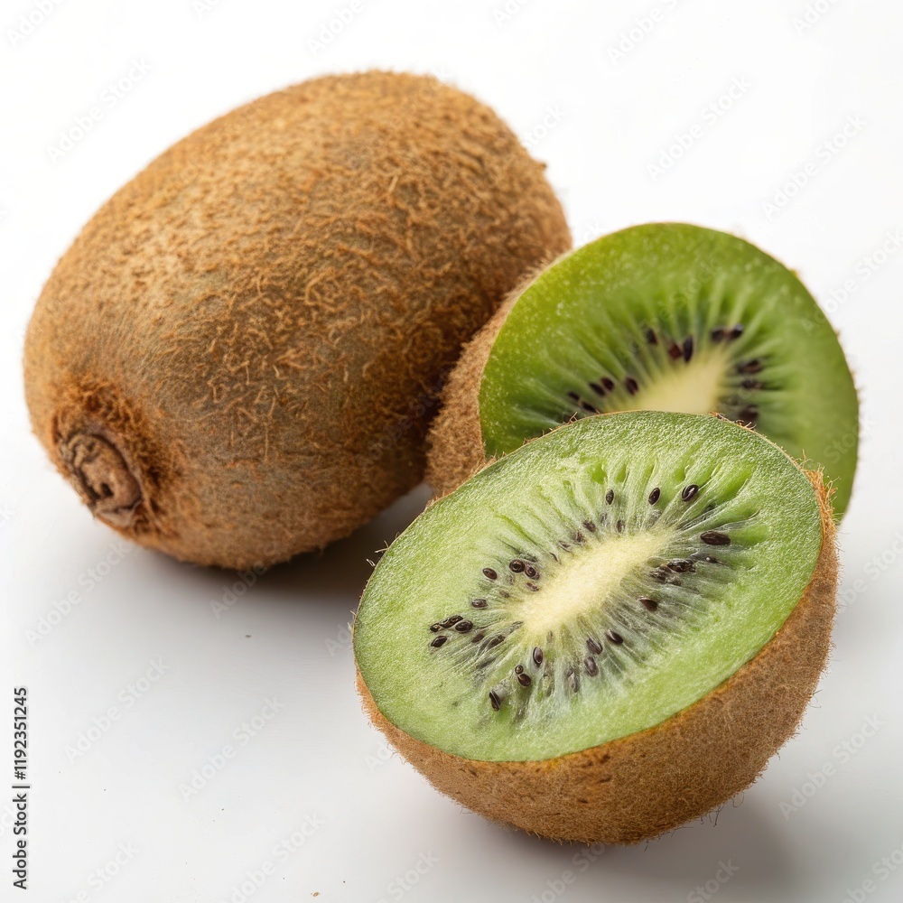 Fresh Kiwi Fruit, Whole and Sliced, Ready to Eat Fresh Kiwi Fruit, Whole and Sliced, Ready to Eat