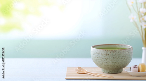 Serene Matcha Moment: A lig...