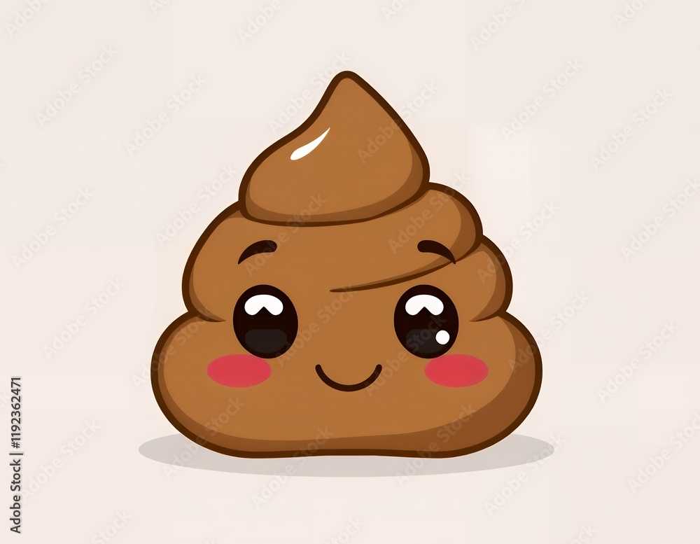 Cute Cartoon Poop with Kawaii Eyes Cute Cartoon Poop with Kawaii Eyes