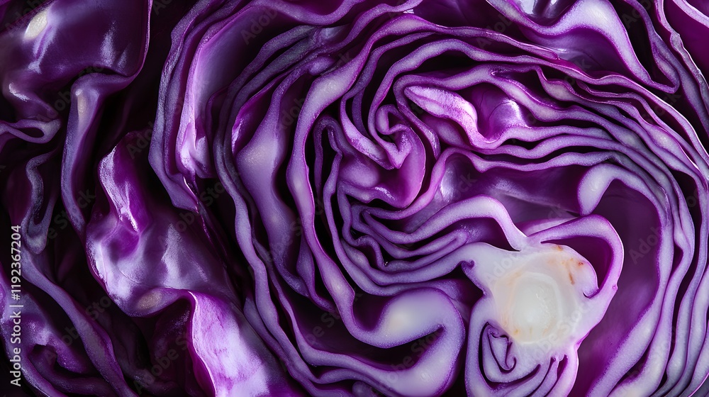 Obraz premium Purple Cabbage Close Up Showing Layers and Texture