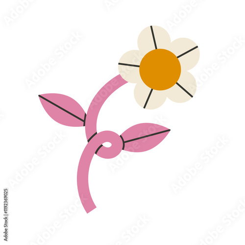 Flat trendy flower