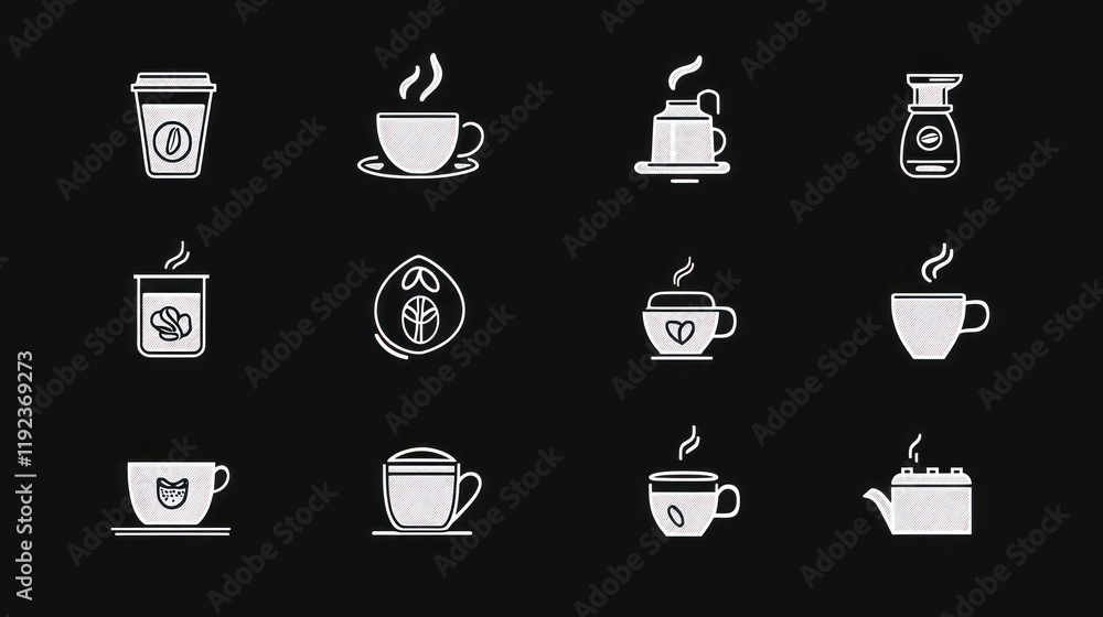 Coffee Icons: A Collection of Minimalist Coffee Drink and Brewing Method Illustrations Coffee Icons: A Collection of Minimalist Coffee Drink and Brewing Method Illustrations