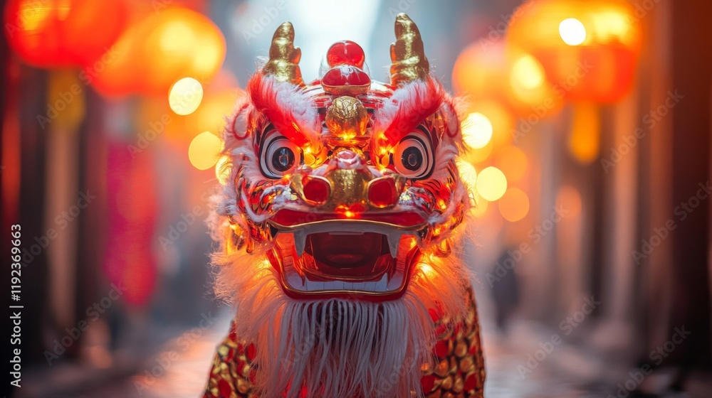 Illuminated Dragon Costume During Festive Celebration Illuminated Dragon Costume During Festive Celebration