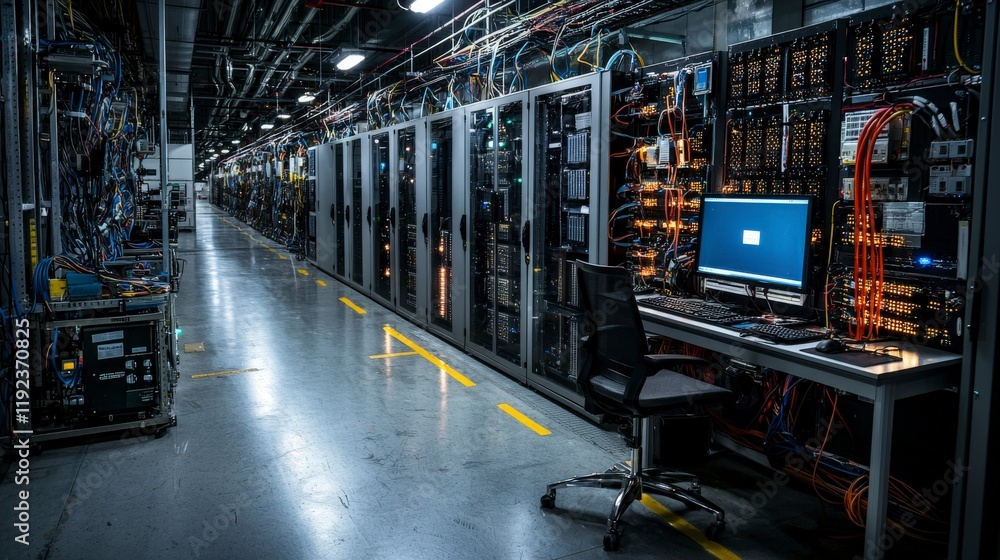 Obraz premium Backup power systems support peak energy demand in data center infrastructure management