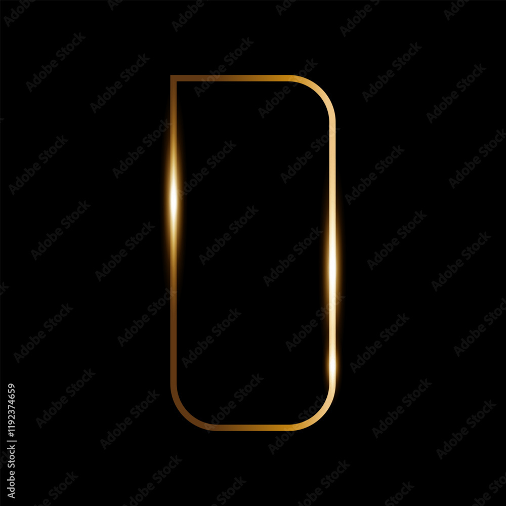 Gold thin art deco frame on black background, Golden linear shape shining particles, minimalistic vintage vector arch geometric shape, shining glare. Gold thin art deco frame on black background, Golden linear shape shining particles, minimalistic vintage vector arch geometric shape, shining glare.
