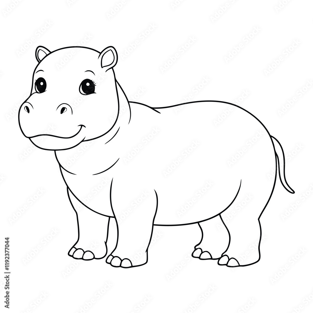 hippopotamus outline for kids design hippopotamus outline for kids design