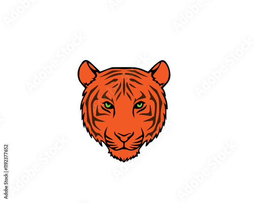 tiger's head on a white background, photo