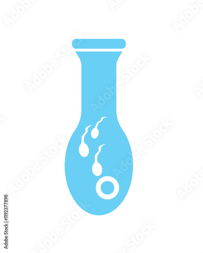 Sperm and egg in vitro as in vitro fertilization concept, isolated vector stock illustration as IVF icon