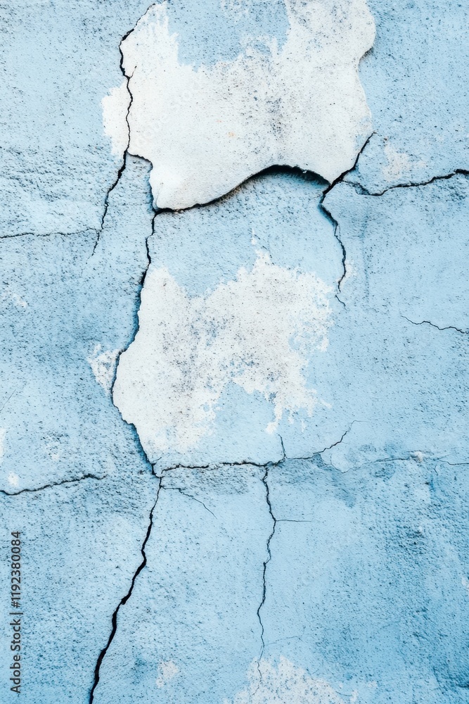 Obraz premium Textured blue concrete wall with rough stucco surface highlighting subtle imperfections and calming pastel hues