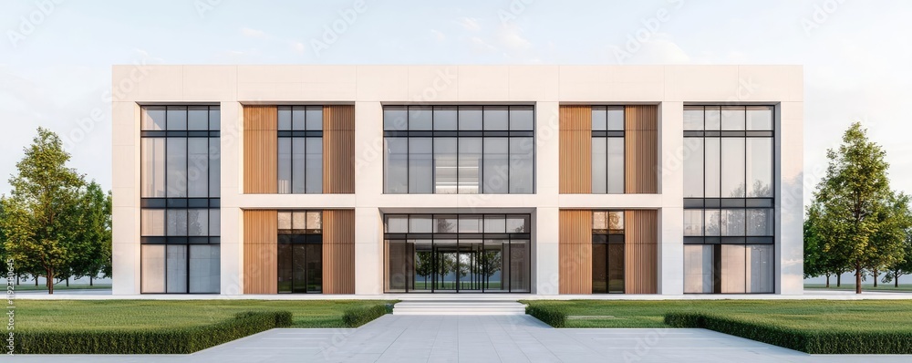 Architect project concept. Modern architectural design featuring sleek lines and large glass windows. Architect project concept. Modern architectural design featuring sleek lines and large glass windows.