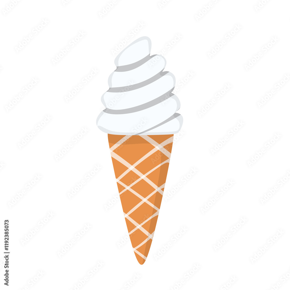 vanilla Ice cream cone vector illustration vanilla Ice cream cone vector illustration