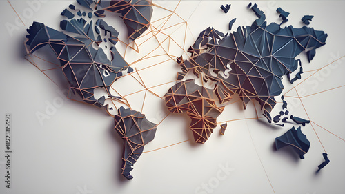 Wallpaper Mural Continent world map. Outline World Map Background. Global network connection. Torontodigital.ca