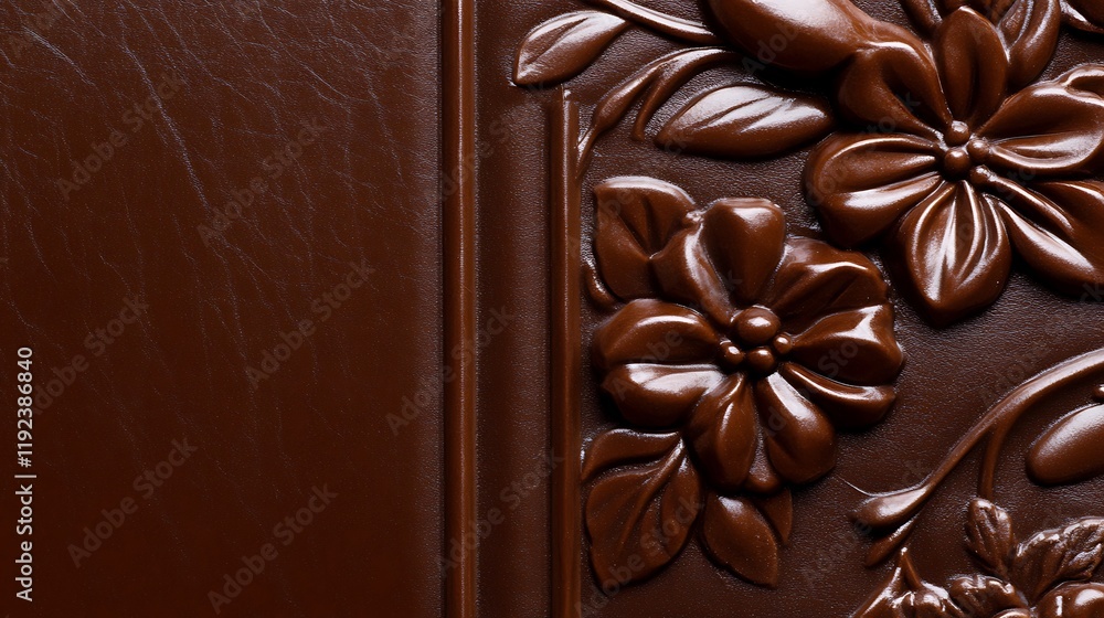 Obraz premium Dark Chocolate Floral Embossed Design Texture