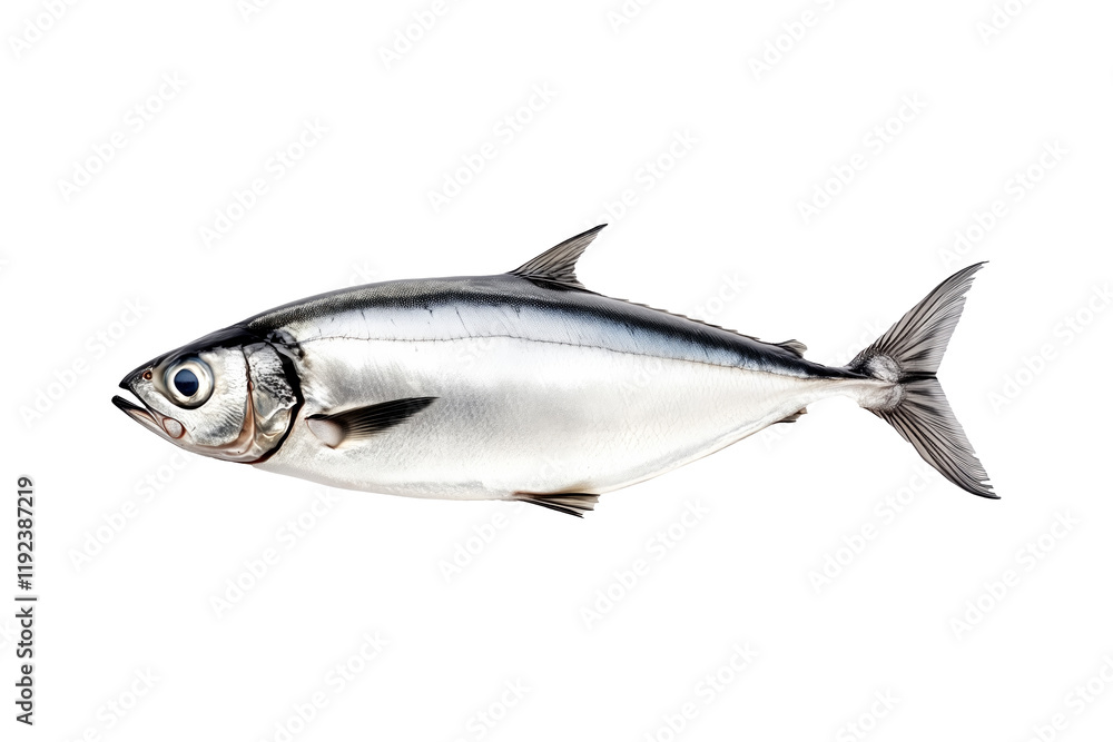 Fresh sardine fish with detailed scales and fins isolated on white transparent background, symbolizing canned seafood Fresh sardine fish with detailed scales and fins isolated on white transparent background, symbolizing canned seafood