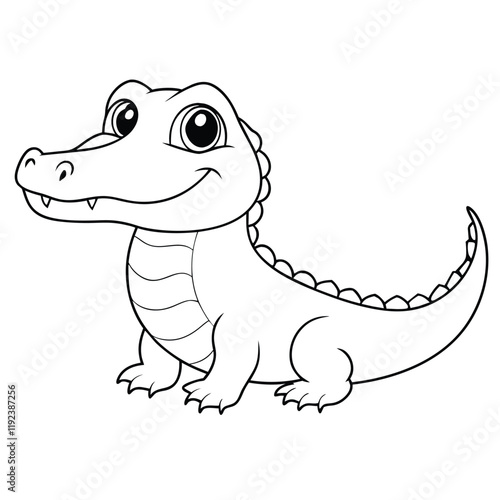   crocodile vector cute  for kids coloring pages 