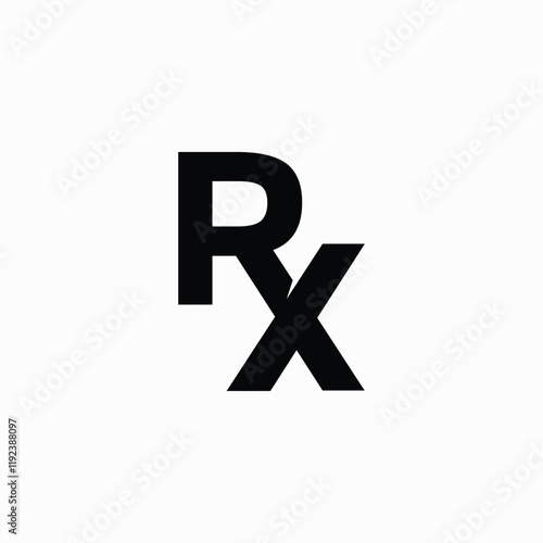 Prescription flat vector icon, Rx pharmacy medicine, app and website fully editable vector template