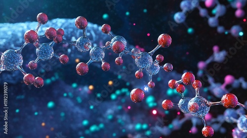 Molecular depiction of esters interacting dynamically within chemical equilibrium environment photo