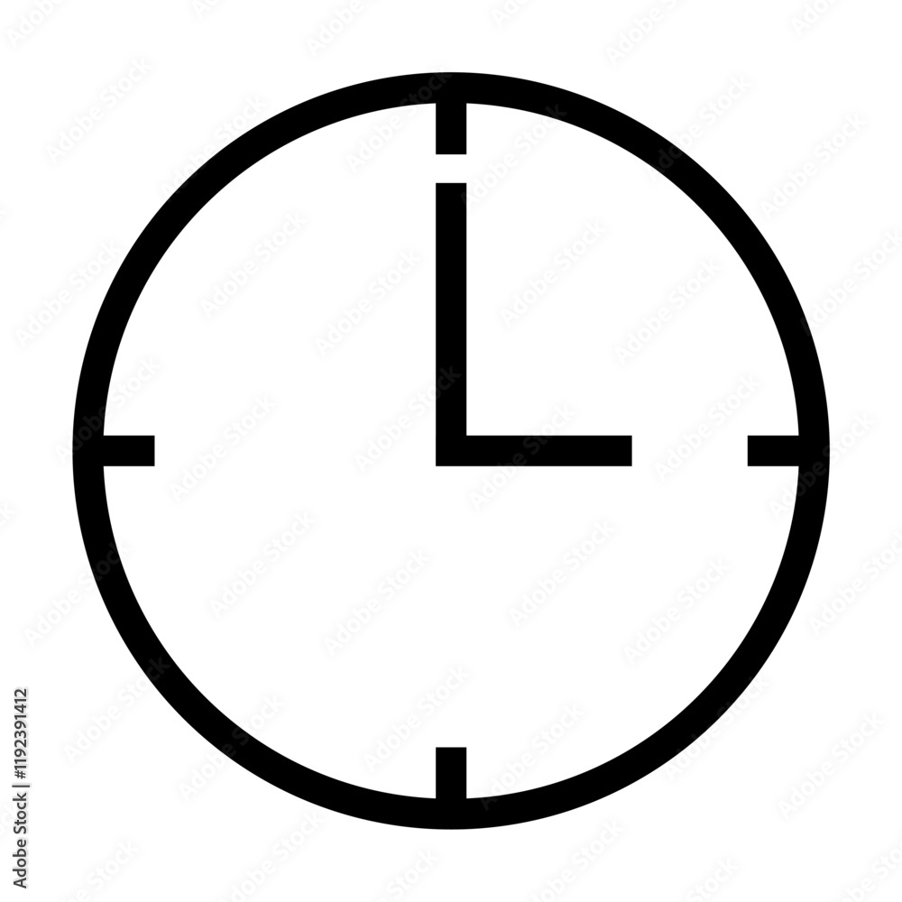 illustration of a simple analog clock icon on a computer, for a timer illustration of a simple analog clock icon on a computer, for a timer